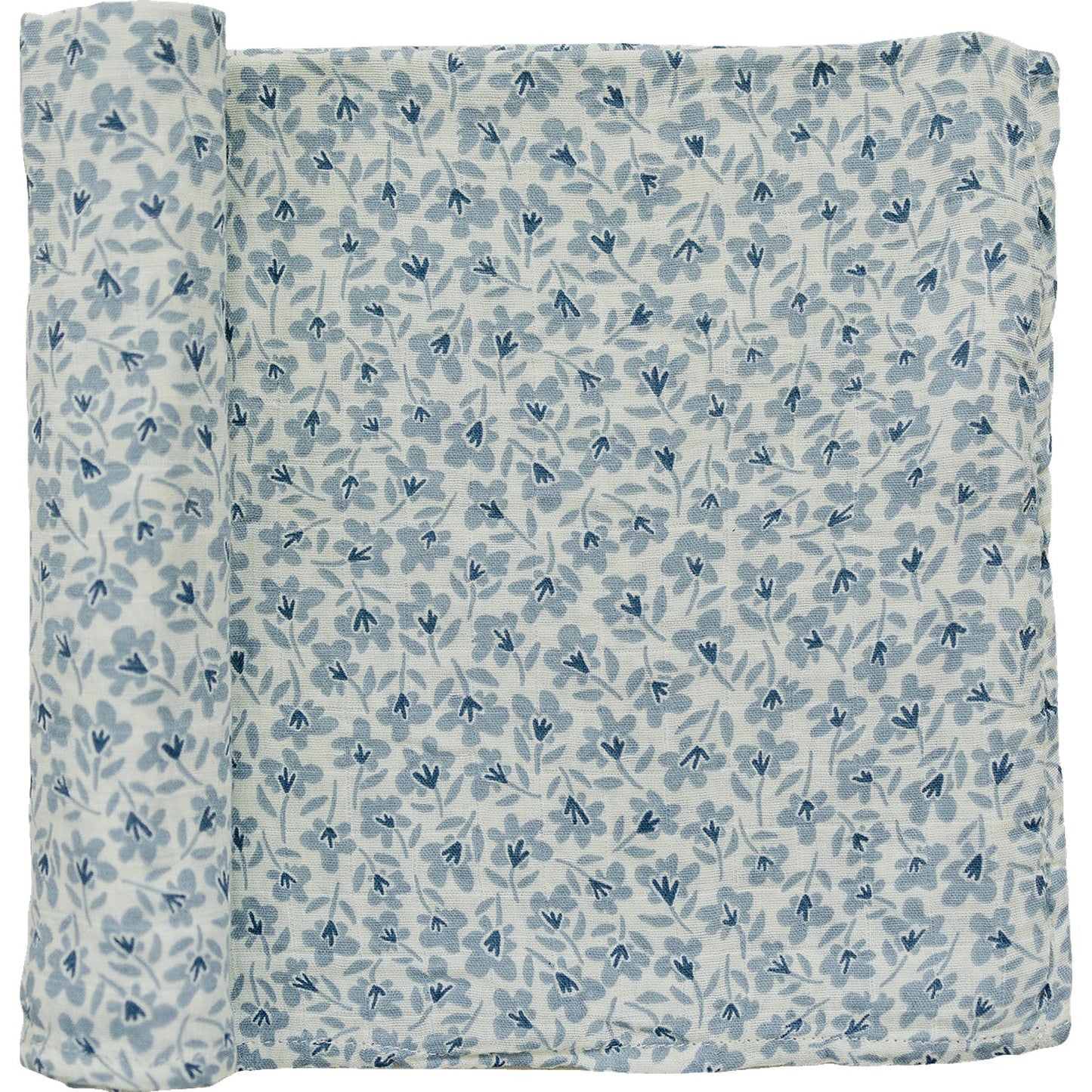 Mebie Baby Blue Blossom Muslin Swaddle Blanket