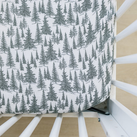 Mebie Baby Muslin Crib Sheet in Forest