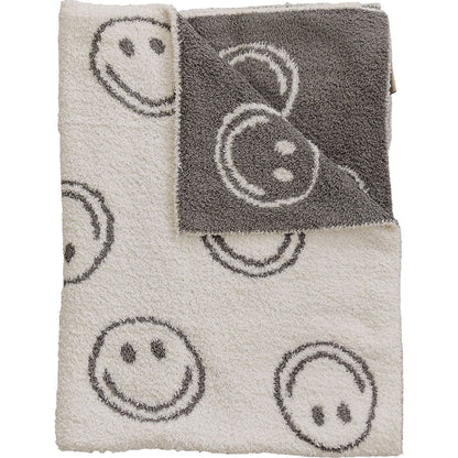 Mebie Baby Charcoal Smiley Plush Blankets