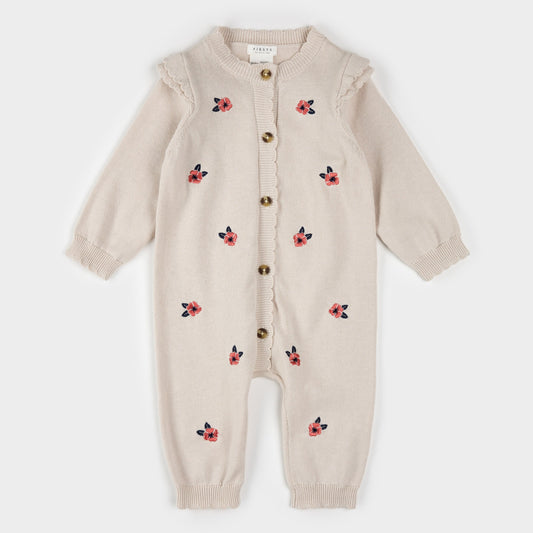 Petit Lem Knit Playsuit in Poppy Print