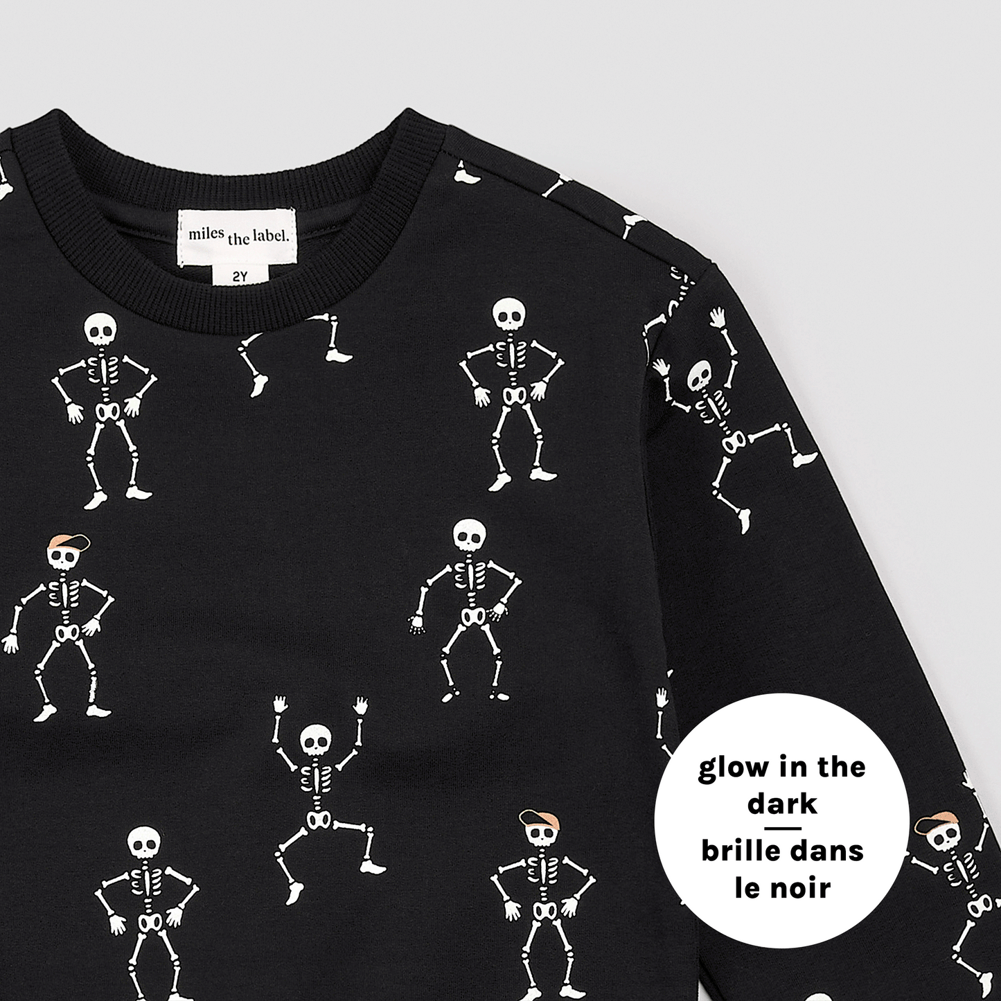 Miles the Label Dancing Glow-in-the-Dark Skeletons Halloween Sweatshirt