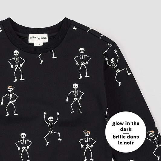 Miles the Label Dancing Glow-in-the-Dark Skeletons Halloween Sweatshirt
