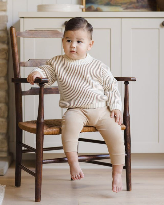 Quincy Mae Relaxed Knit Sweater in Gold