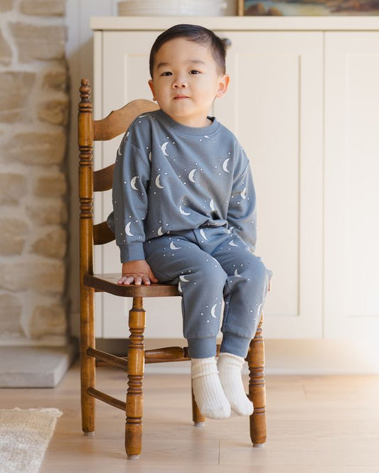 Quincy Mae Relaxed Fleece Sweatsuit in Silver Moons