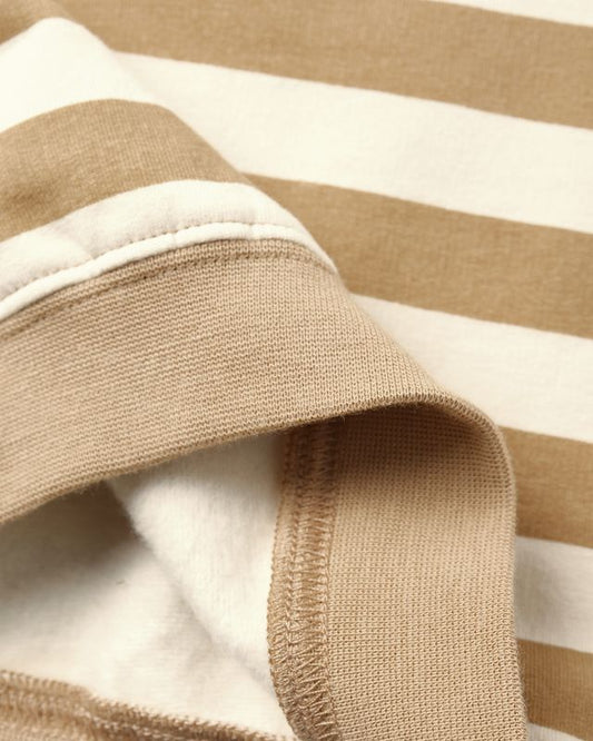 Quincy Mae Oversized Crew Sweatshirt in Gold Stripe