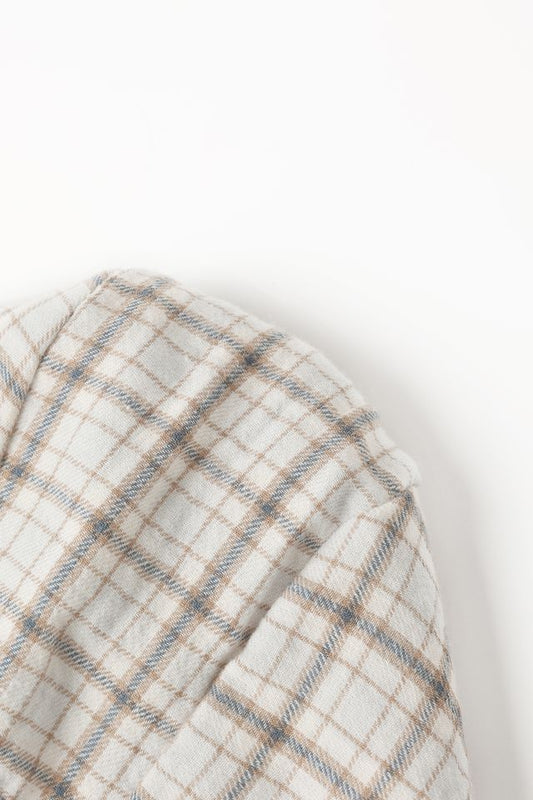 Quincy Mae Woven Baby Bonnet in Blue Plaid