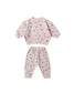 Quincy Mae Waffle Slouch Set in Hearts