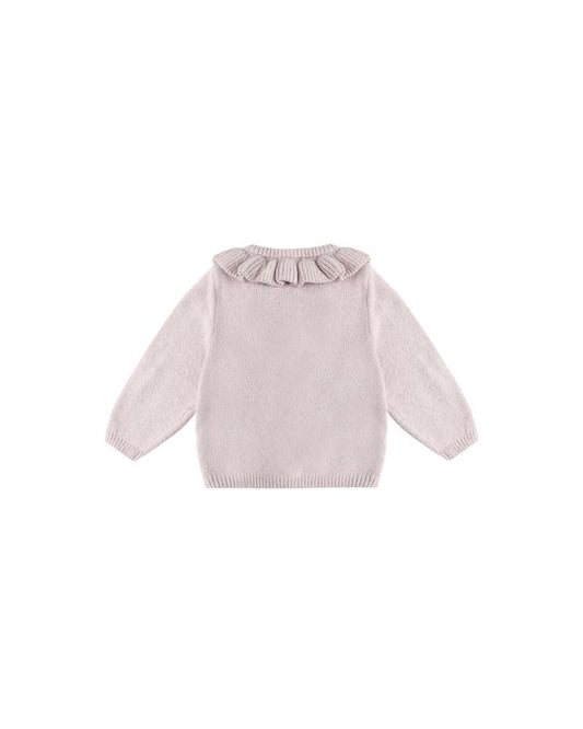 Quincy Mae Ruffle Collar Cardigan in Lilac