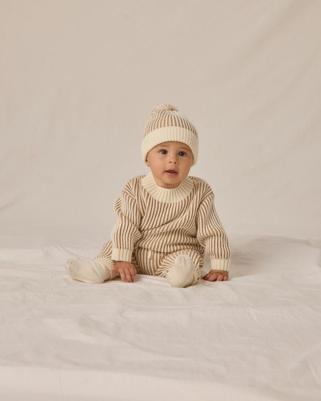 Quincy Mae Knit Beanie in Gold