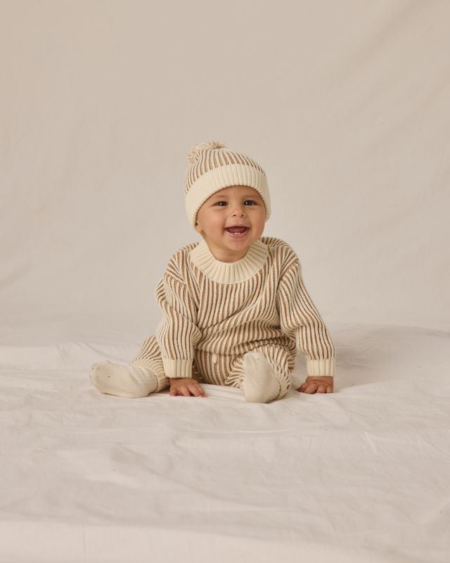 Quincy Mae Knit Beanie in Gold