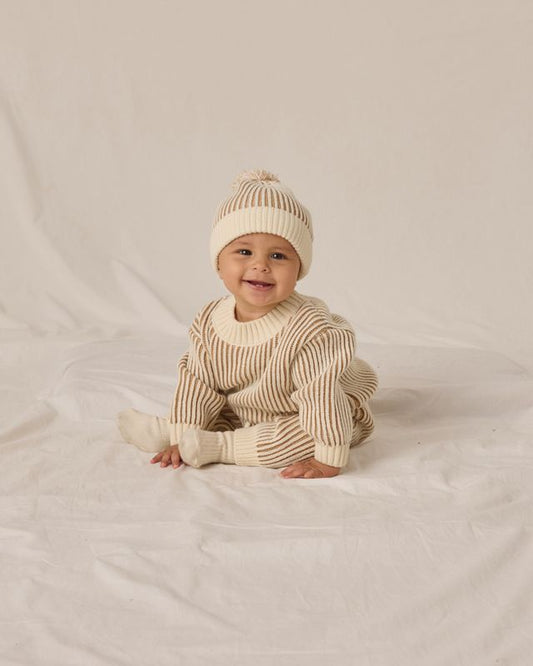 Quincy Mae Knit Beanie in Gold