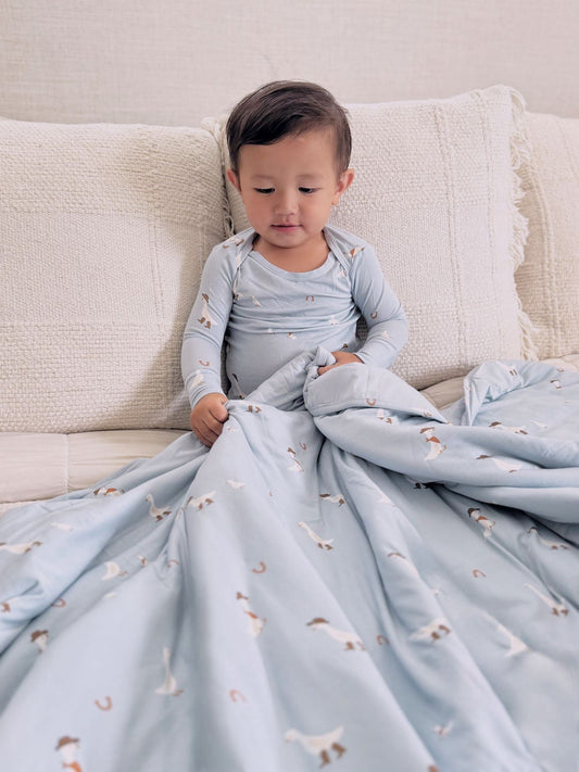 Günamüna Toddler Cloud Blanket in Cowboy Goose