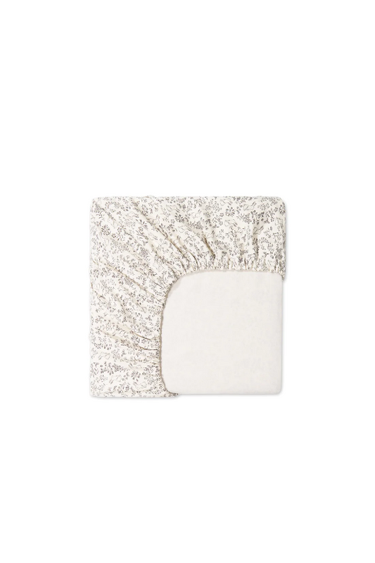 Jamie Kay Organic Cotton Crib Sheet in Garden Bunnies Tofu
