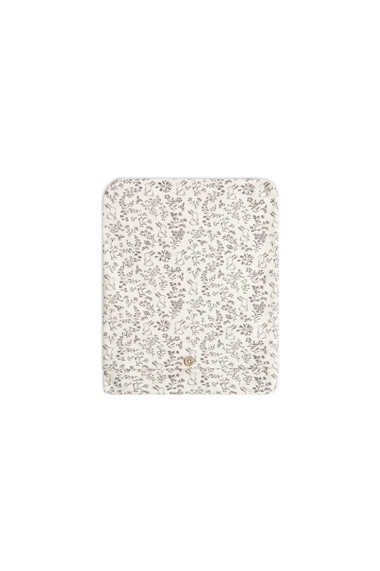 Jamie Kay Organic Cotton Crib Sheet in Garden Bunnies Tofu