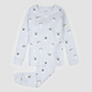 Petit Lem 2 Piece Pj Set in Snowman on Heather Grey