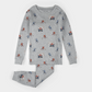 Petit Lem 2 Piece Pj Set in Hockey Players on Heather Grey