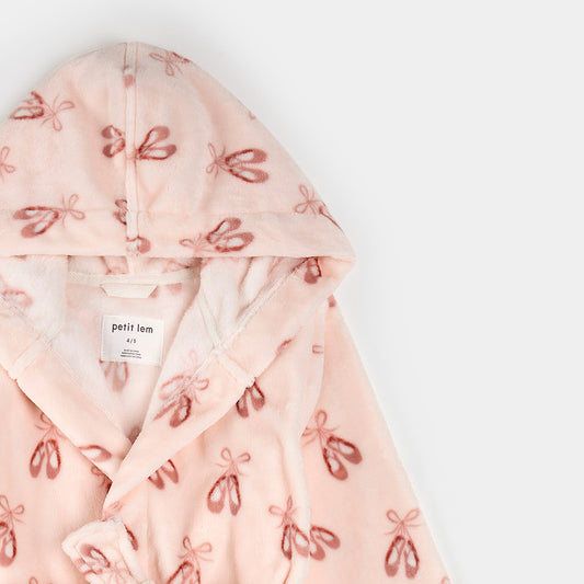 Petit Lem Plush Robe in Ballet Slippers