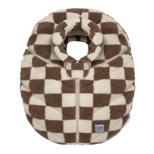 7AM Car Seat Cocoon in Checkered Berber