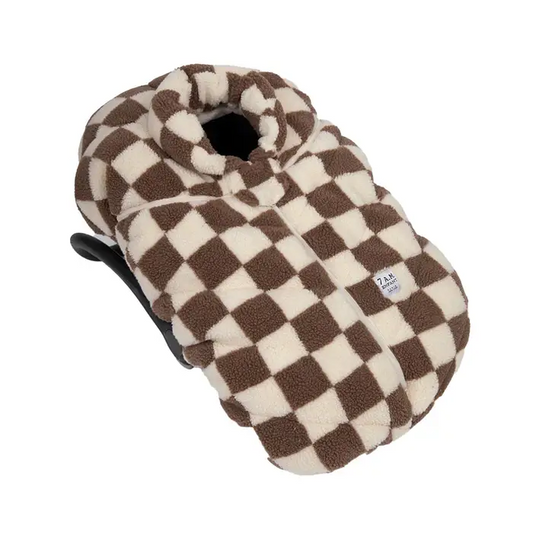 7AM Car Seat Cocoon in Checkered Berber