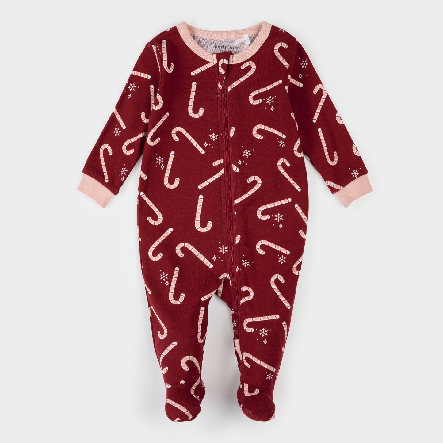 Petit Lem Footed Sleeper in Candy Cane