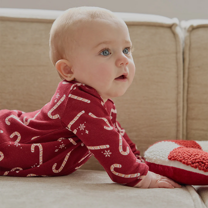 Petit Lem Footed Sleeper in Candy Cane