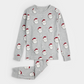 Petit Lem 2 Piece Pj Set in Santa Print on Heather Grey
