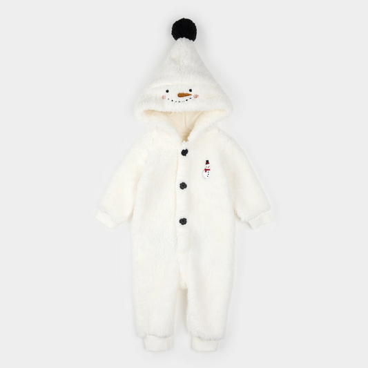 Petit Lem Snow Cute Snowman Sherpa Playsuit