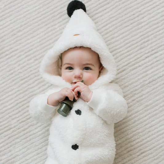 Petit Lem Snow Cute Snowman Sherpa Playsuit