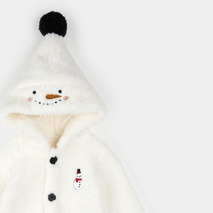 Petit Lem Snow Cute Snowman Sherpa Playsuit