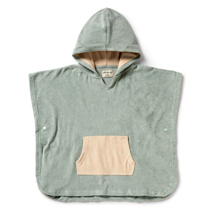 Wilson and Frenchy Organic Terry Hooded Poncho in Pistachio