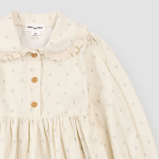 Miles the Label Diamond Dots Cord Collared Dress