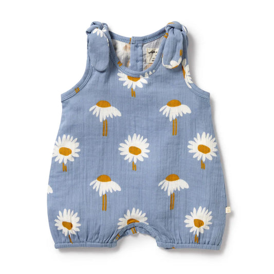 Wilson and Frenchy Organic Crinkle Tie Playsuit in Daisy Floral
