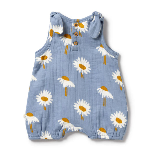 Wilson and Frenchy Organic Crinkle Tie Playsuit in Daisy Floral