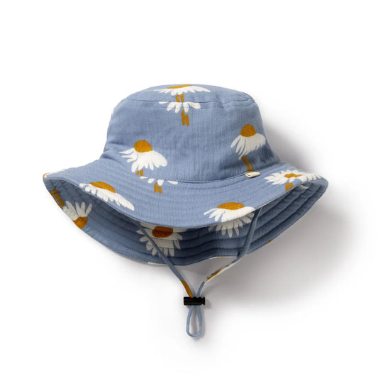 Wilson and Frenchy Organic Crinkle Sun Hat in Daisy Floral