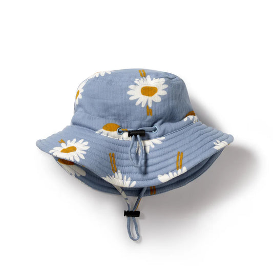 Wilson and Frenchy Organic Crinkle Sun Hat in Daisy Floral