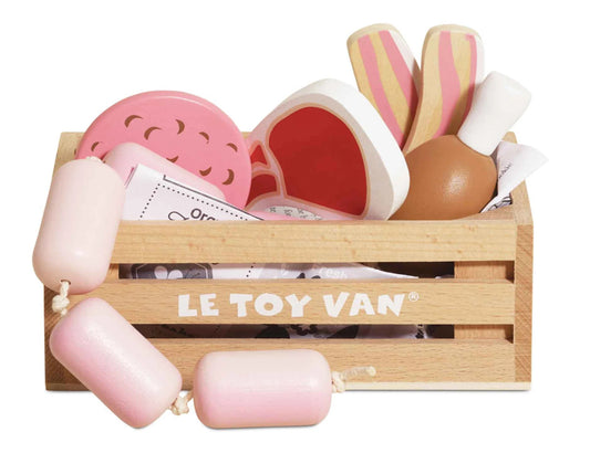 Le Toy Van Wooden Market Crate - Butcher’s Meat