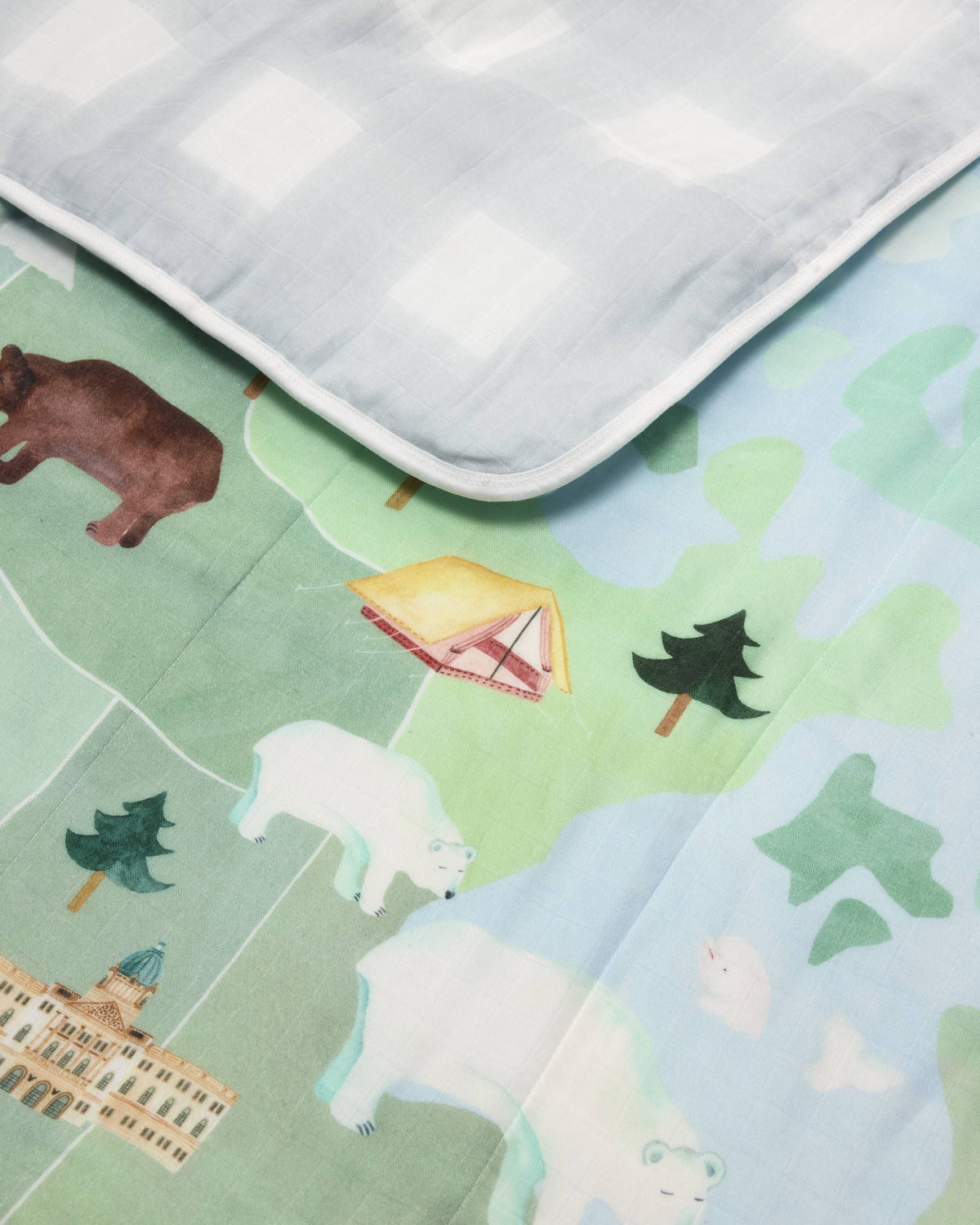 LouLou Lollipop Muslin Quilted Blanket in Canada Print