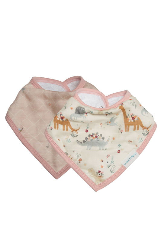 LouLou Lollipop Bandana Bib Set in Baby Dinomite