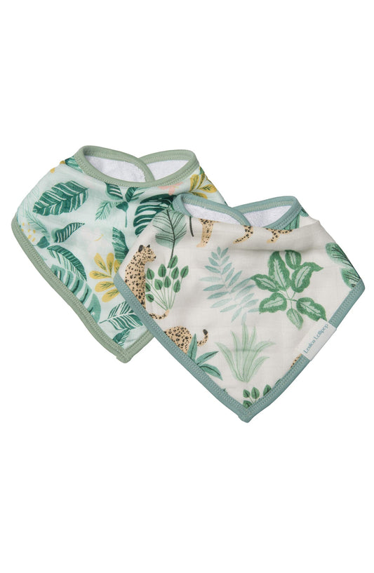 LouLou Lollipop Bandana Bib Set in Jungle Safari
