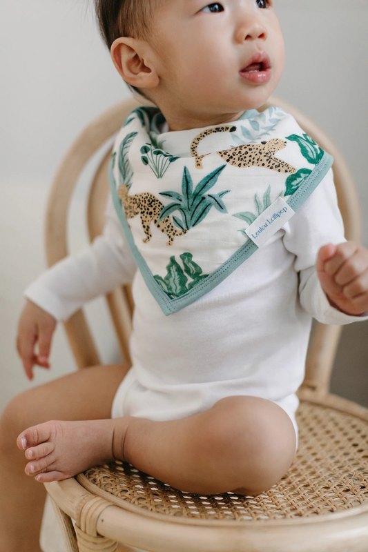 LouLou Lollipop Bandana Bib Set in Jungle Safari