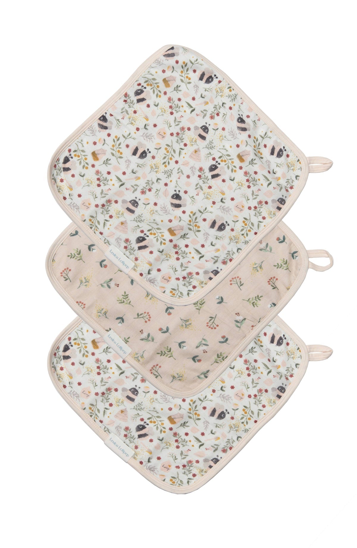 Muslin Cotton 3 Piece Washcloth Set in Bumblebees
