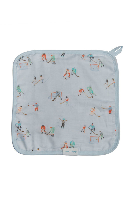 Muslin Cotton 3 Piece Washcloth Set in Ice Hockey