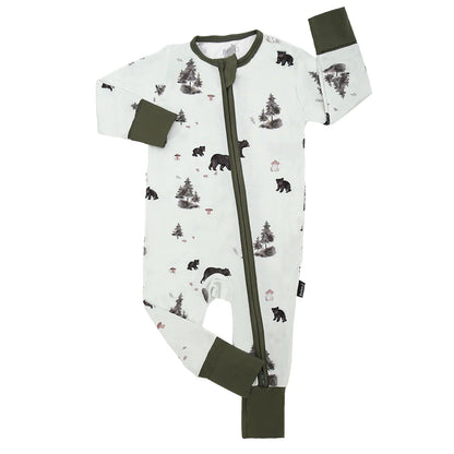 Belan J Footless Bamboo Sleeper in Black Bears
