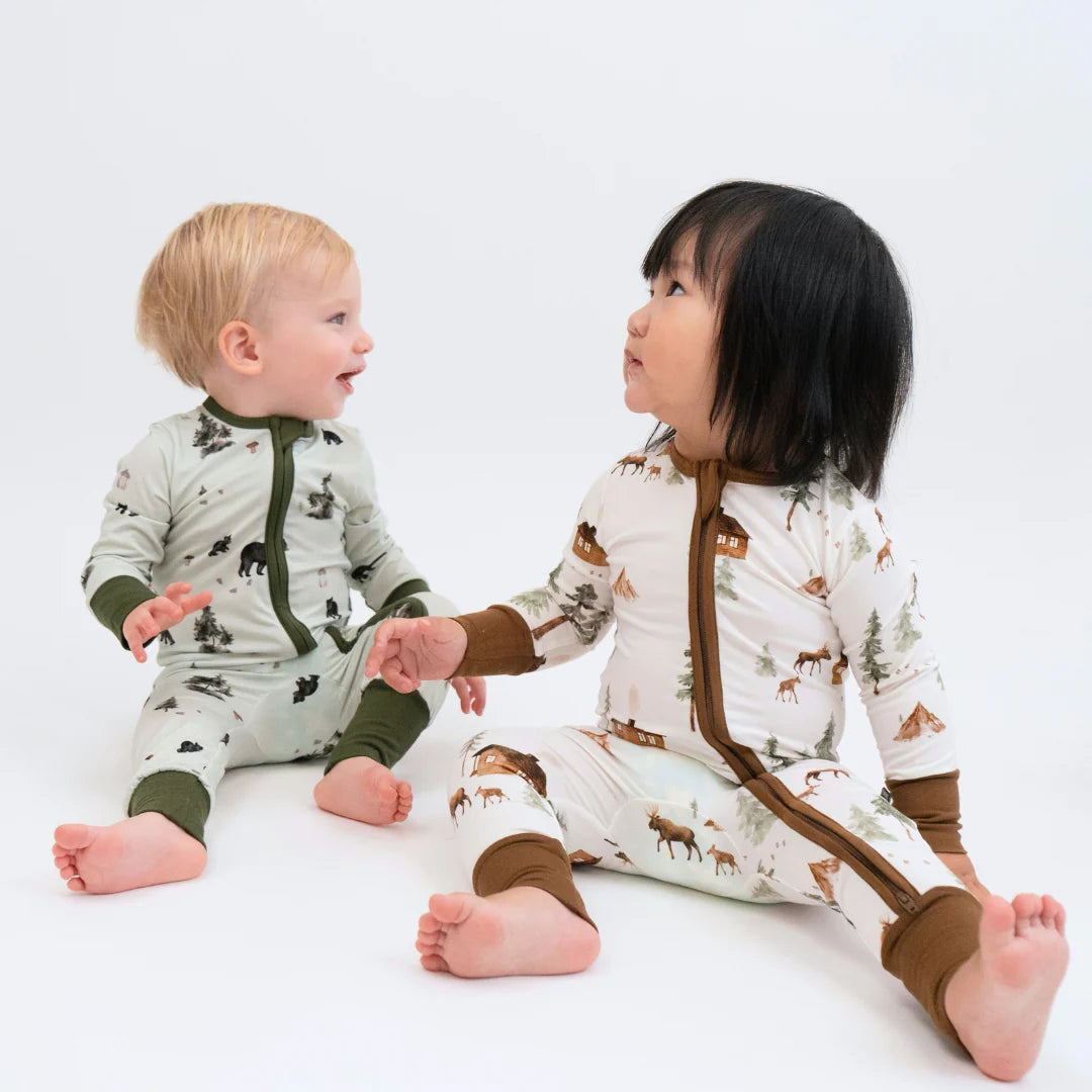 Belan J Footless Bamboo Sleeper in Black Bears