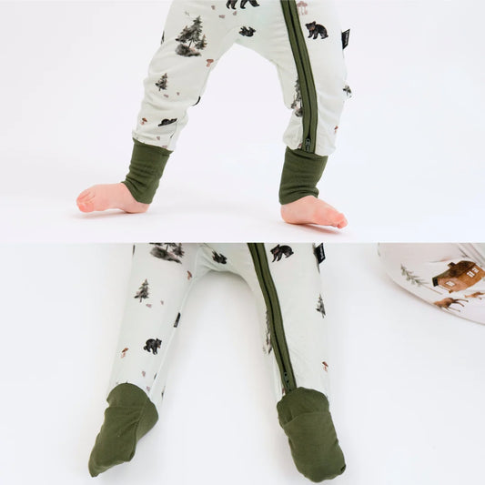 Belan J Footless Bamboo Sleeper in Black Bears