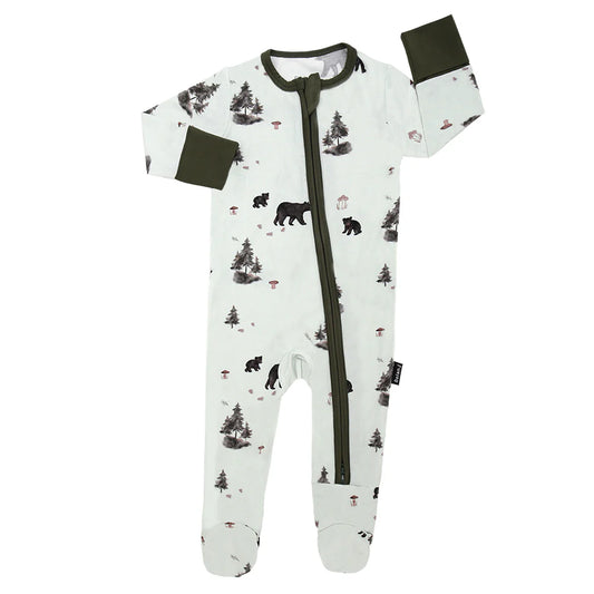 Belan J Bamboo Footed Sleeper in Black Bears (Preemie Size)