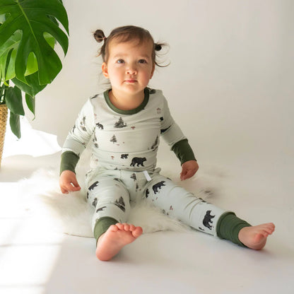 Belan J 2 Piece PJ Pocket Jogger Set in Black Bears