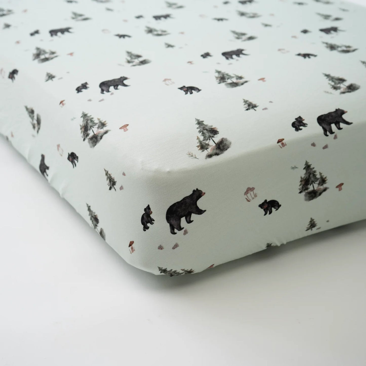 Belan J Bamboo Fitted Crib Sheet in Black Bears