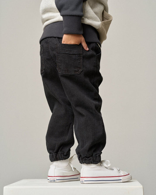 Little Bipsy Denim Jogger in Black