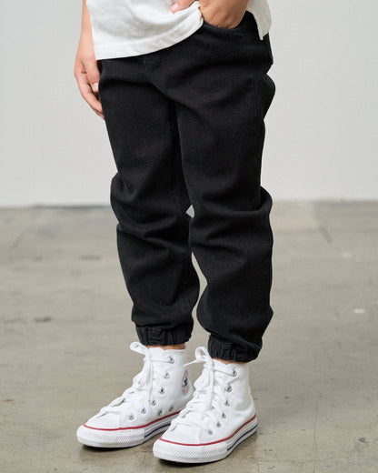 Little Bipsy Denim Jogger in Black